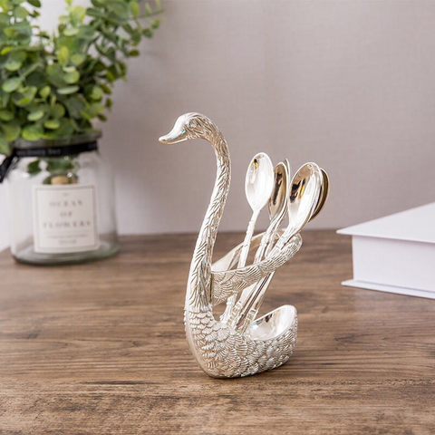 Stainless Steel Swan Folk Set