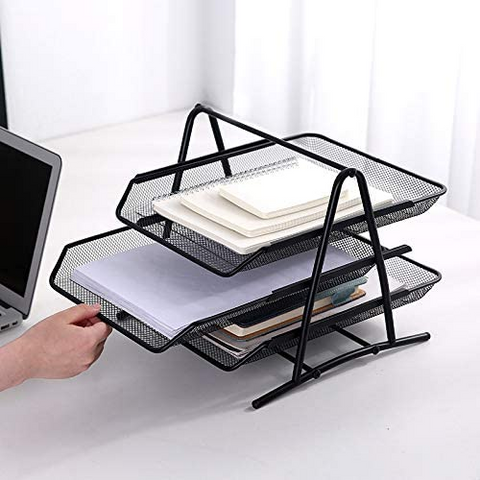 Jet Black News Paper & File Rack- 3 Tier