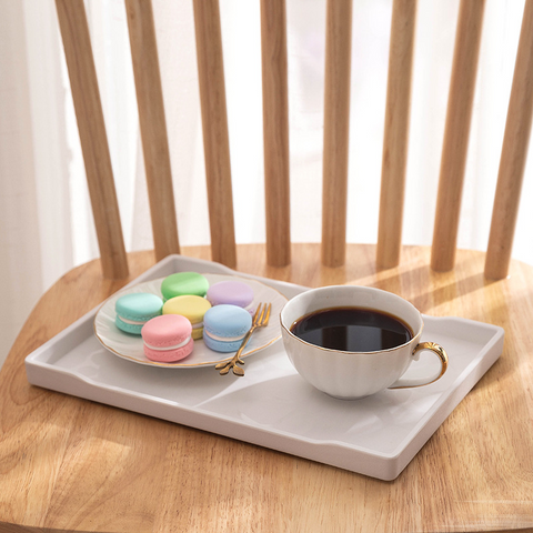 Serving Tray- White Rectangular Melamine Snow