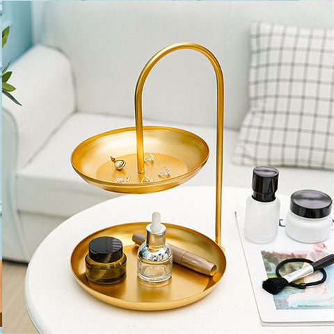 Serving Stand Gold Metallic- 2 Tier