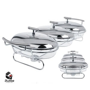Prim Inox Triple Glass Oval Food Warmer Set