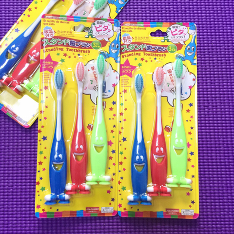 3Pcs Smiley Soft Bristles Kids Tooth Brush
