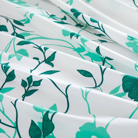 Ocher Flower Front Cotton Satin Duvet Cover Set