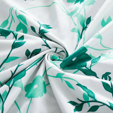 Ocher Flower Front Cotton Satin Duvet Cover Set