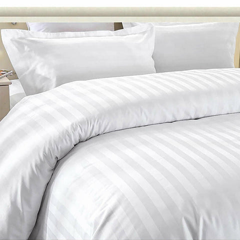 Luxury Stripe Comforter Set-White