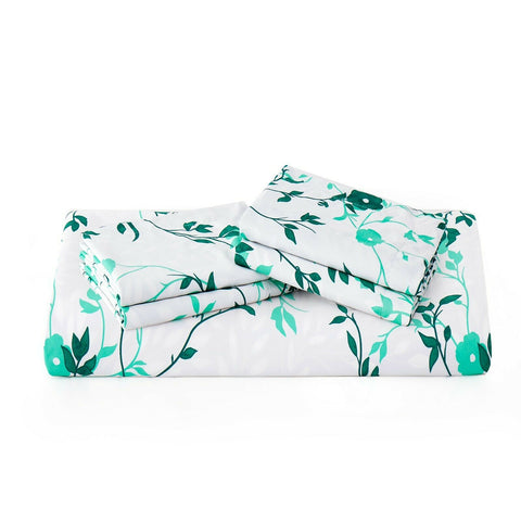 Ocher Flower Front Cotton Satin Duvet Cover Set