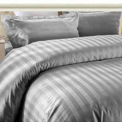 Luxury Stripe Comforter Set-Grey