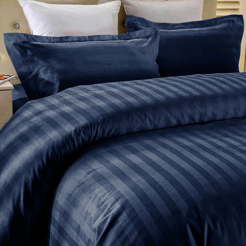 Luxury Stripe Comforter Set-Blue