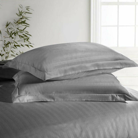 Gray Embossed Luxury Stripe Bedsheet