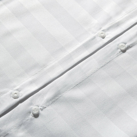 White Embossed Luxury Stripe Bedsheet