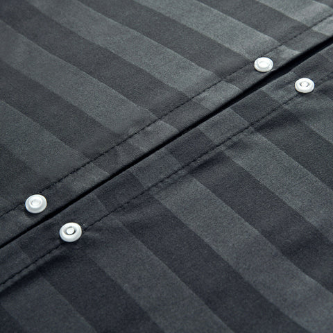 Luxury Stripe Duvet Cover Set- Black