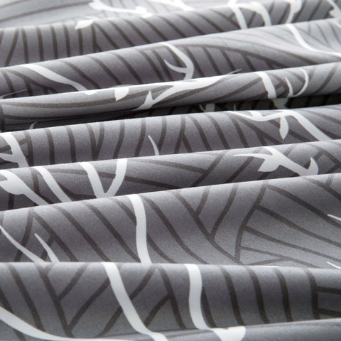 Grey Branch Pattern Soft Satin Bedsheet
