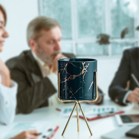 Green Marble Doppelganger Porcelain Flower Pot