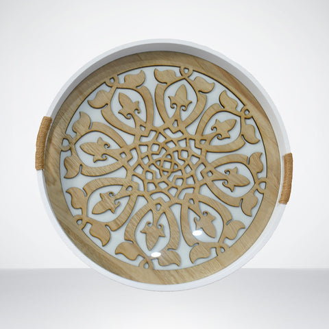 Elegant Round Wooden Tray