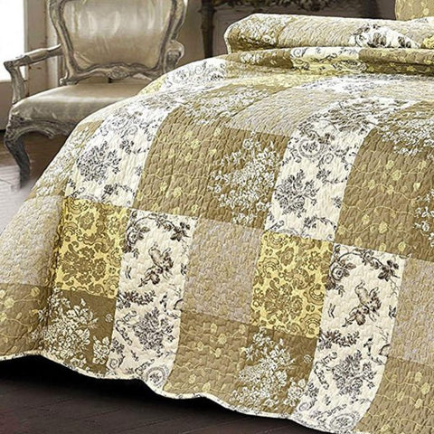Glamour Satin Jacquard Floral Bedspread Set
