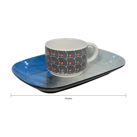 9 inch -Melamine Dinnerware Tray- Blue