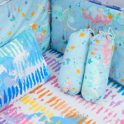 Splash Pattern Baby Cot Bedding Set Pompous Infant And Toddler