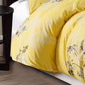 Ochre Blossom Yellow Cotton Satin Duvet Cover Set