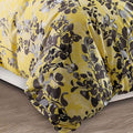 Ochre Blossom Yellow Cotton Satin Duvet Cover Set